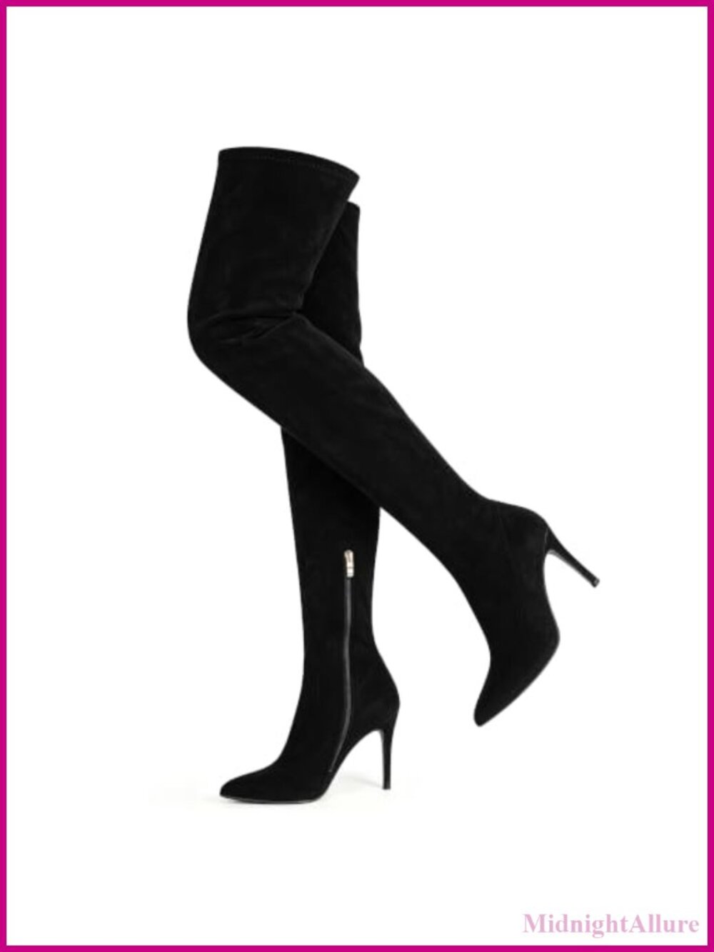 Faux Suede Over the Knee Boots Pointed Toe Stiletto Thigh High